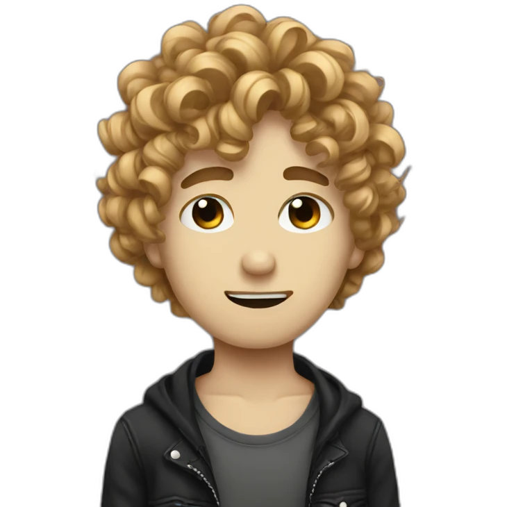 emo boy with curly hair emoji