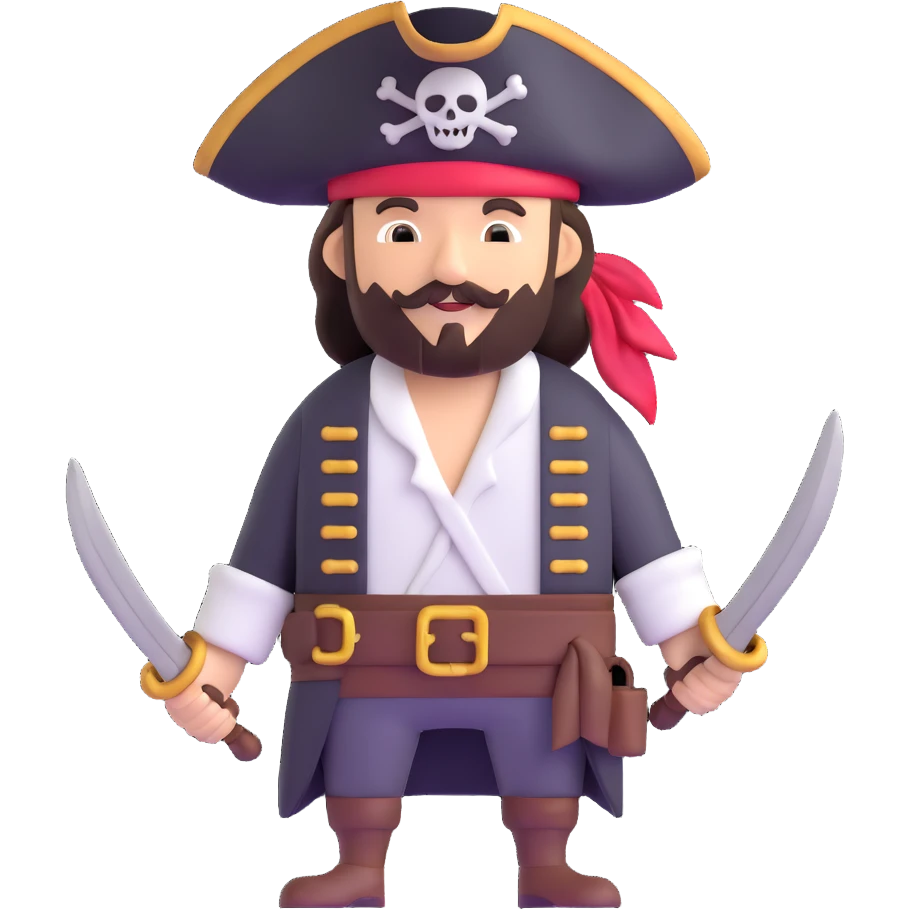 A pirate dressed up for Halloween emoji