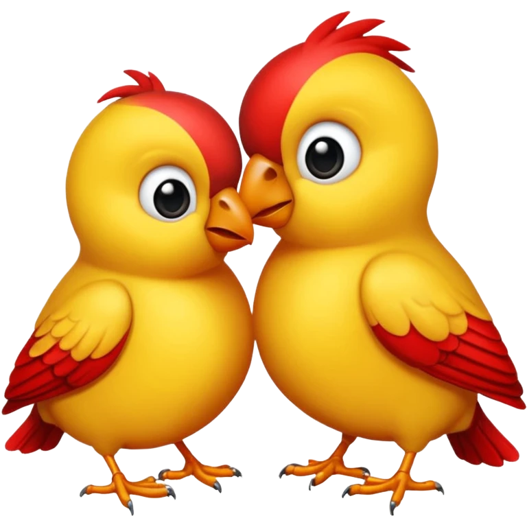 crea dos agapornis dándose un beso emoji
