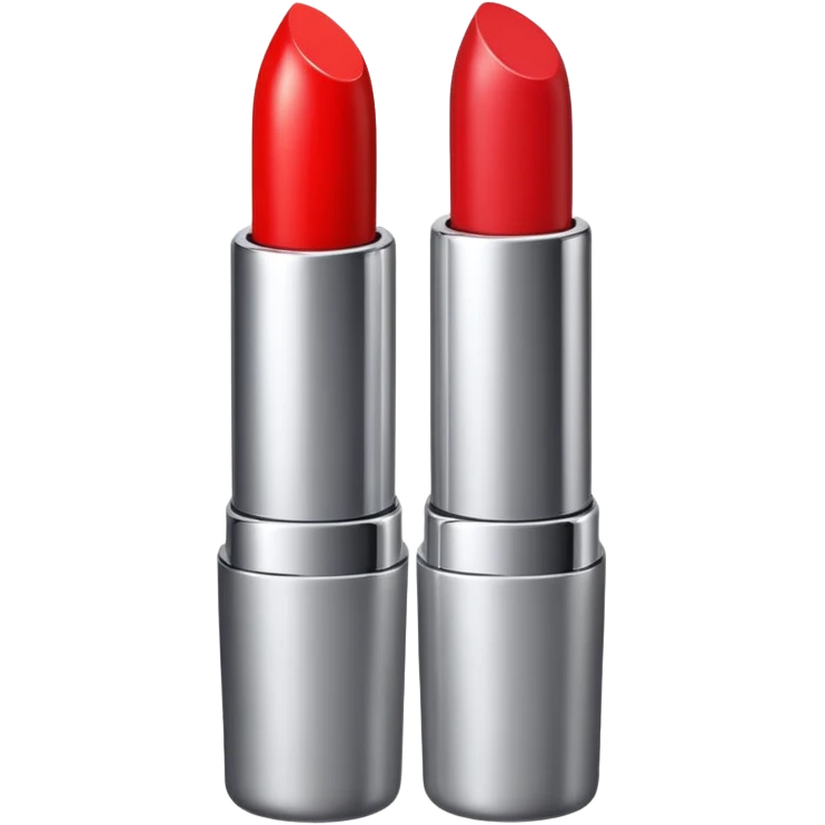 lipstick bullet, polished silver chrome, sexy beauty symbol emoji