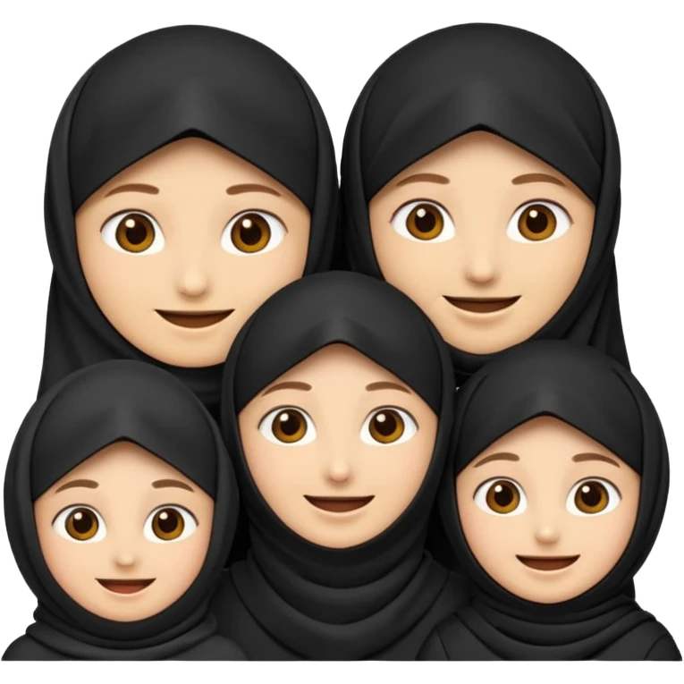 muslim faily emoji , with the women wearing niqab emoji