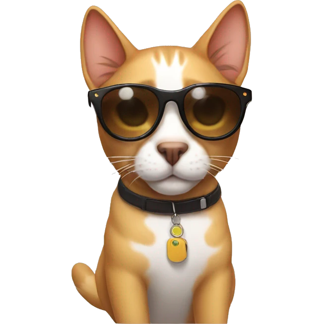 Cat with sunglasses and glasses is my dream cat I want a dog but my dog has to have it so  emoji
