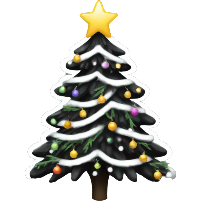 Black Christmas tree emoji