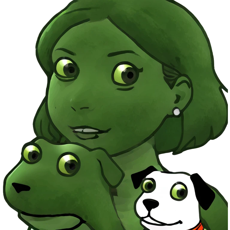 Girl and dog emoji