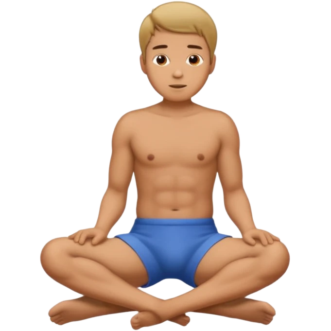 Naked man with penis between legs emoji