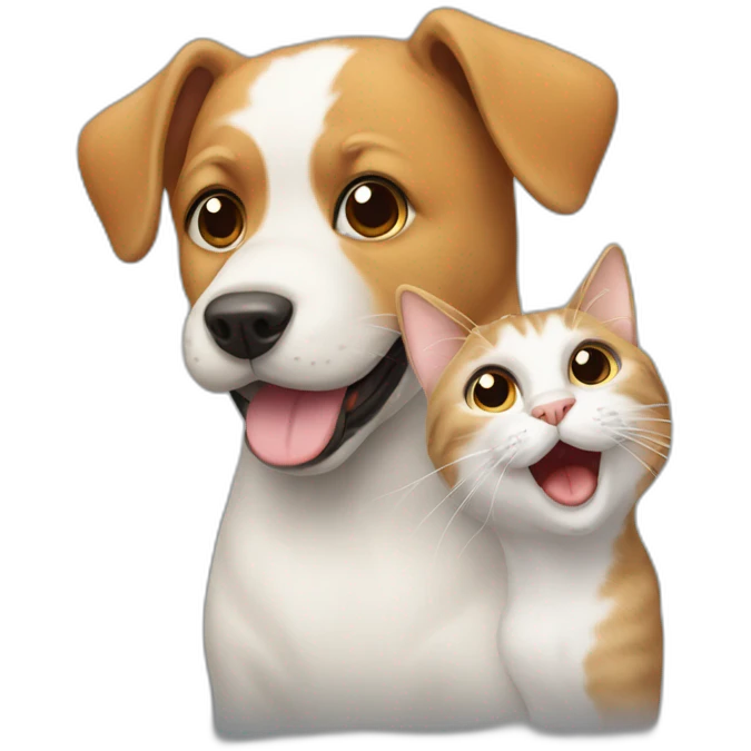 Dog on a cat emoji