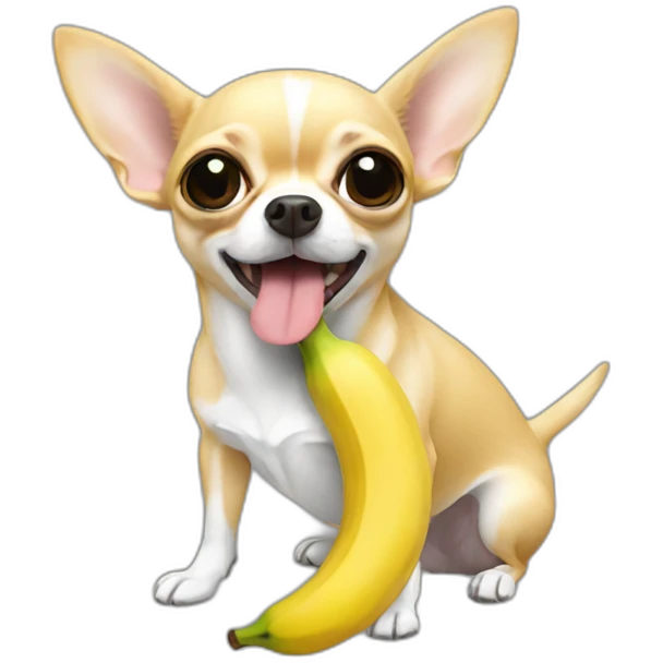 chihuahua eating banana emoji