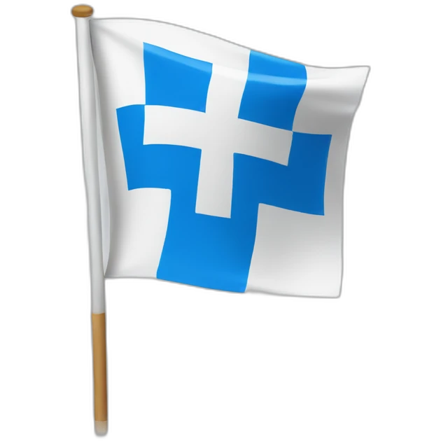 White flag with a blue cross emoji
