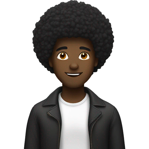 A black dude with a Afro emoji