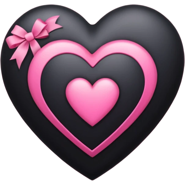 Gotika Black Heart with Pink  emoji