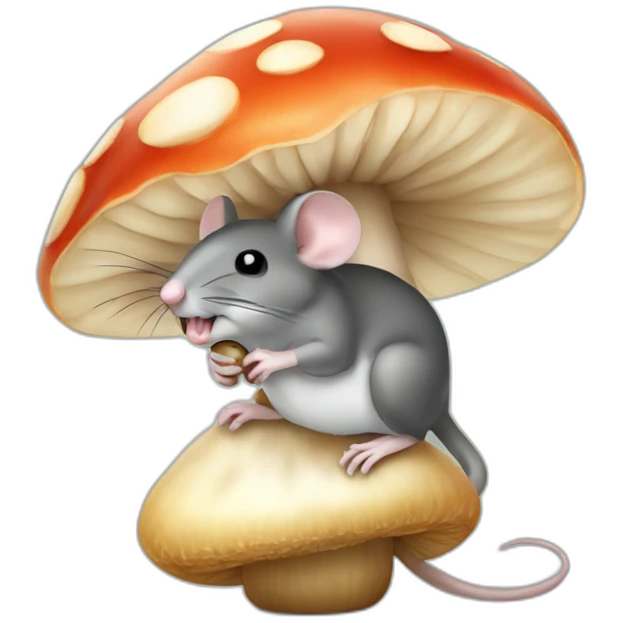 Mouse-eating-mushroom emoji