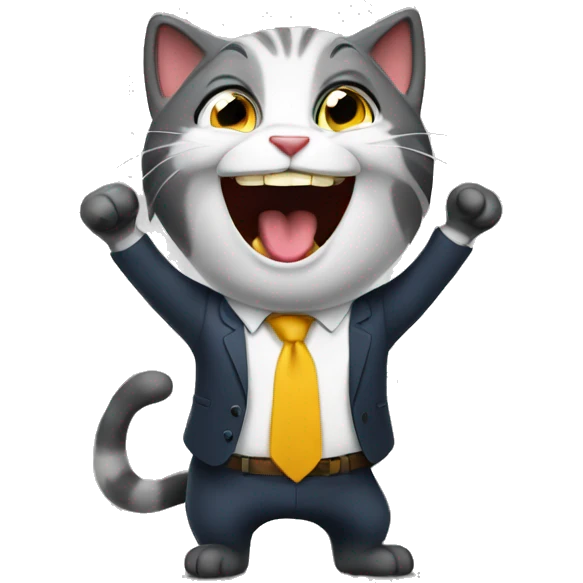 excited business cat emoji