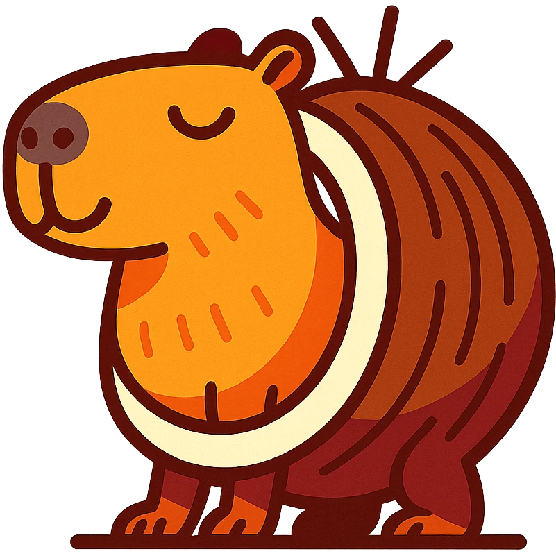 lighthearted and imaginative capybara whose body is a split coconut emoji