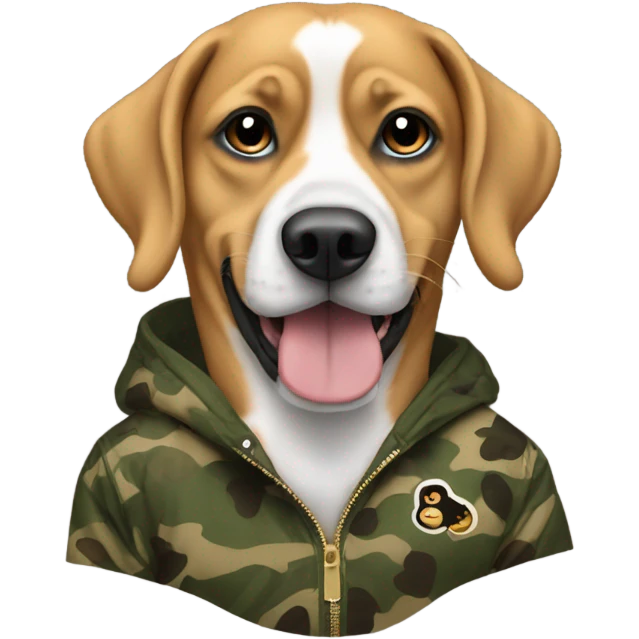 Dog wearing Bape emoji
