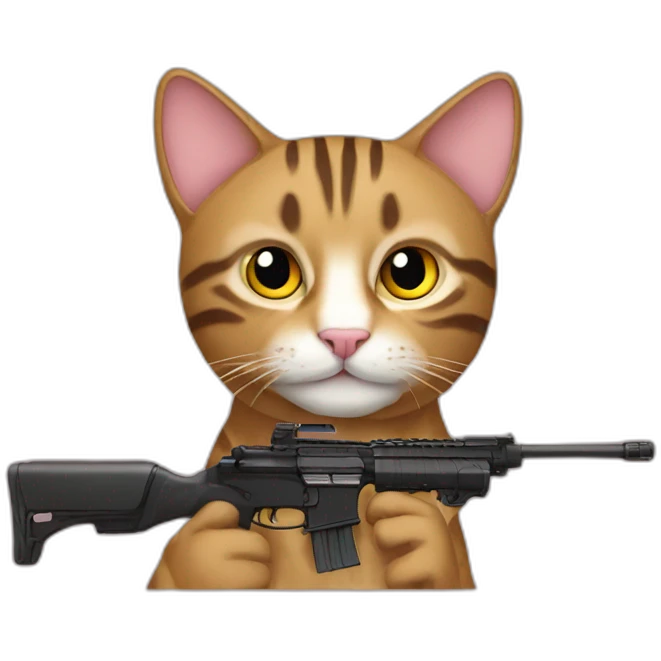 Tabby cat rifle emoji