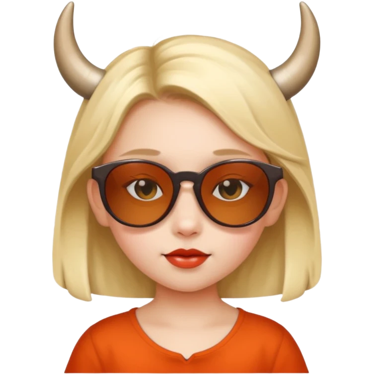 child girl with horns and sunglasses emoji