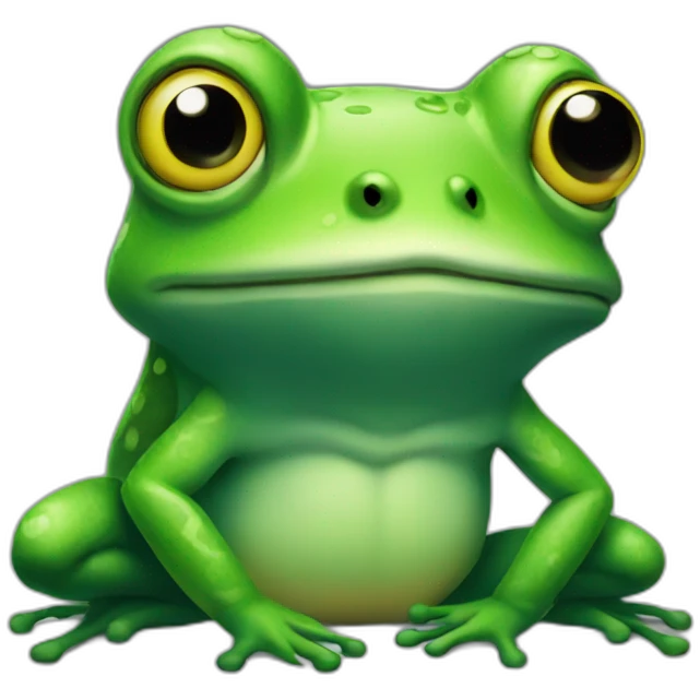 suspicious frog emoji