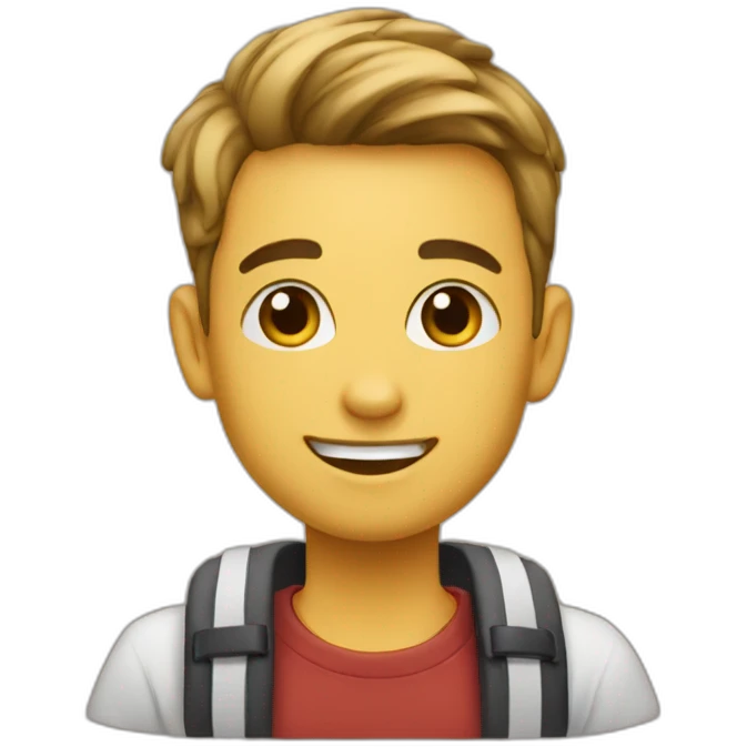 An emoji of a student with vait pack emoji