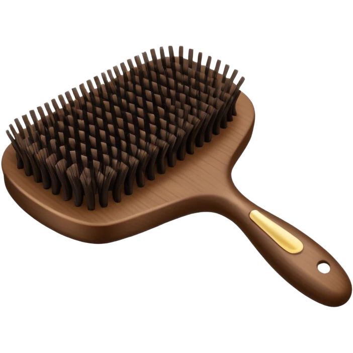 dark brown hair brush emoji