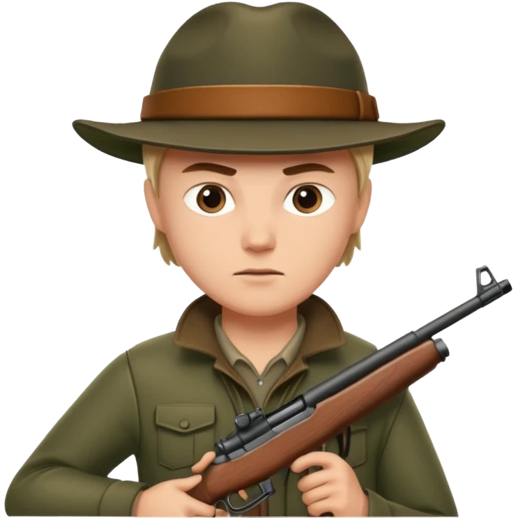 hunter aiming a rifle, minimal background emoji