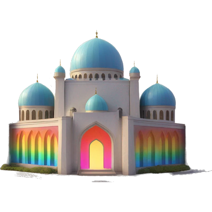 Rainbow colored mosque emoji