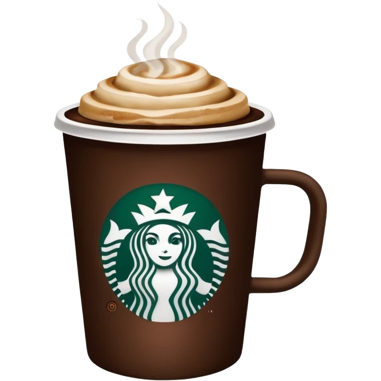 Coffee in a cup with starbucks logo emoji