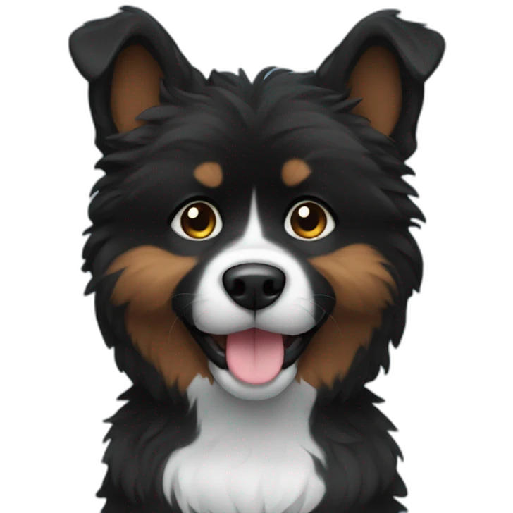 black furry cute dog emoji