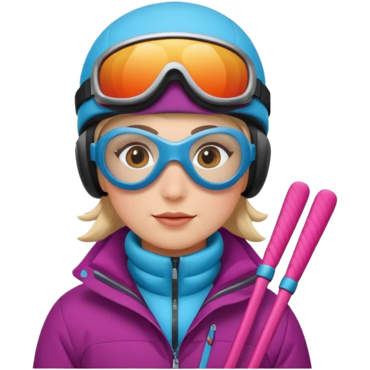 skier with poles in the snow emoji