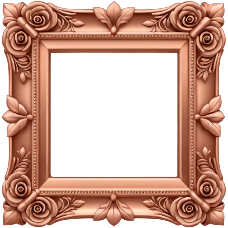 ornate square rose gold frame emoji
