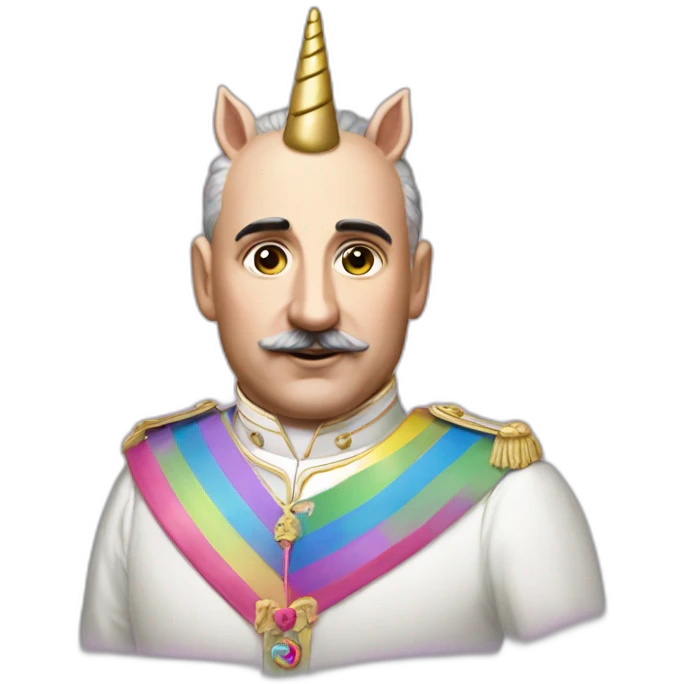 Francisco franco in a unicorn lgtbi emoji