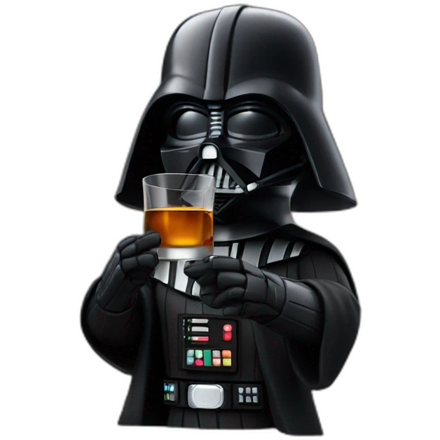 Darth Vader with a scotch whiskey glass in his hand emoji
