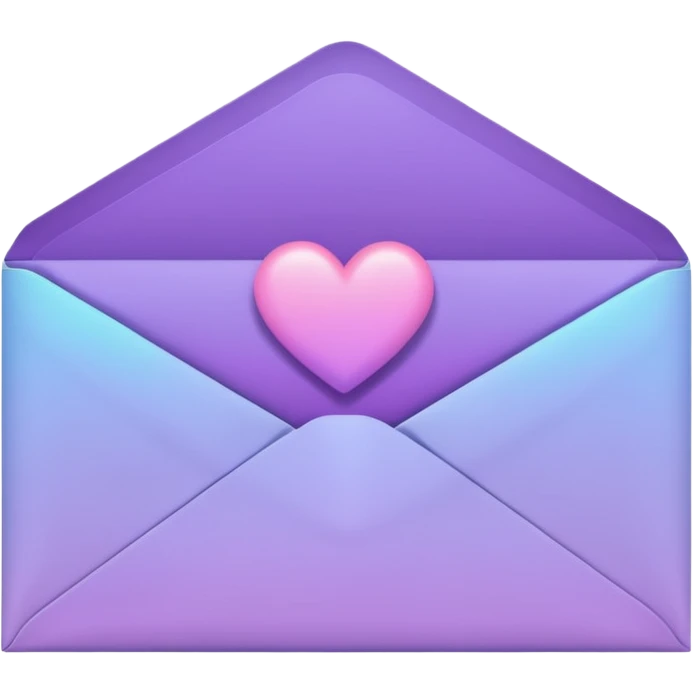 aesthetic envelope with letter and heart in purple gradient emoji