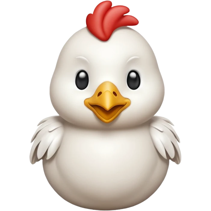 chicken 3d imoji transparen with wite color emoji