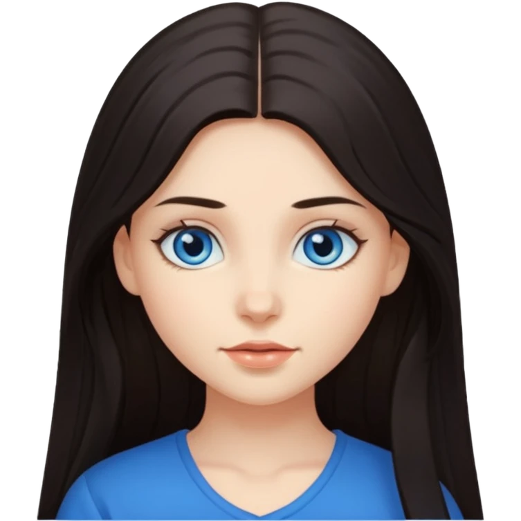 Girl with beautiful long dark hair emoji
