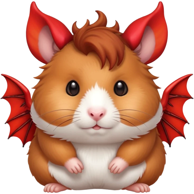Hamster with devil horns and devil wings emoji