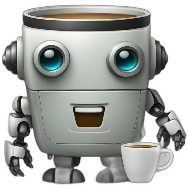 robot with coffee emoji