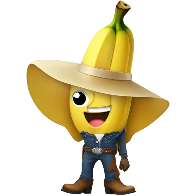 Banana wearing a cowboy hat emoji