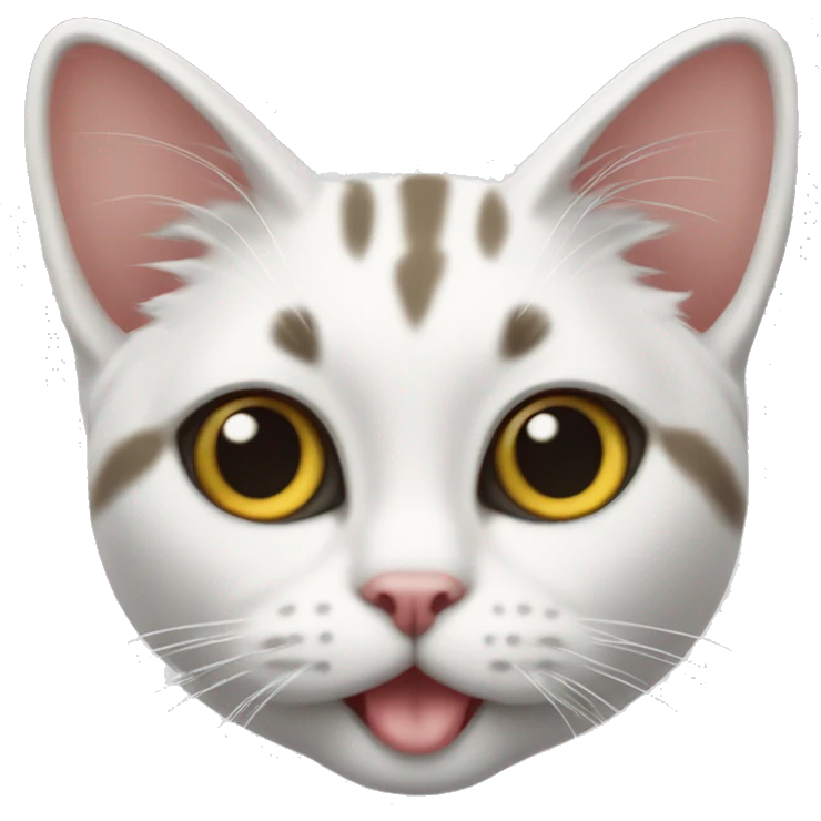 kucing berwarna putih sambil duduk emoji
