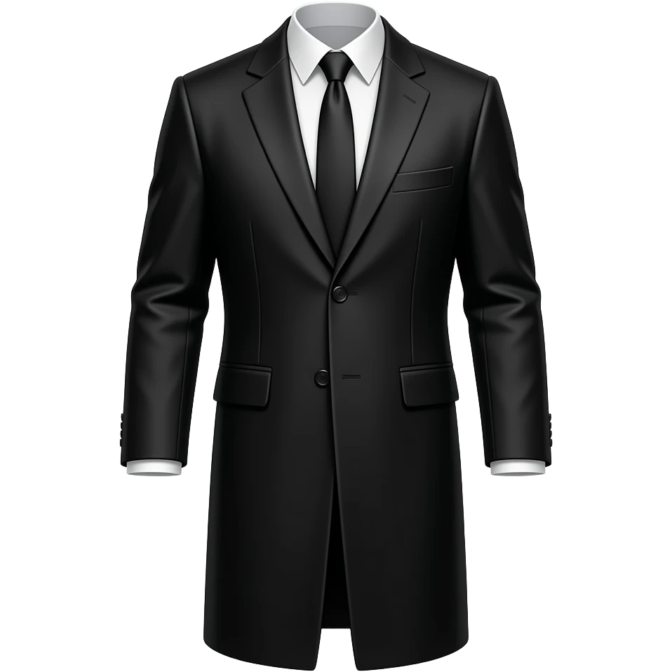 معطف طويل رجالي اسود رسمي emoji