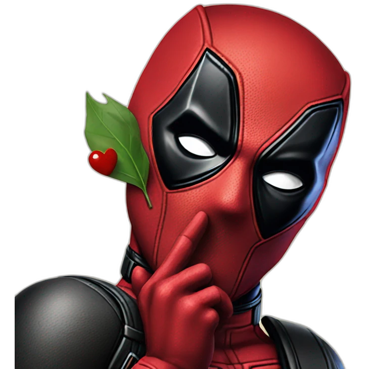Deadpool throws a kiss emoji