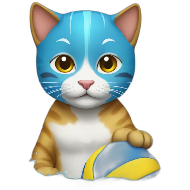 Cat doing waterpolo  emoji