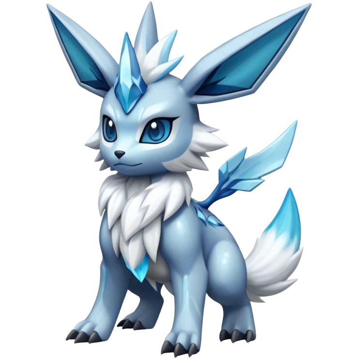 Fluffy Kyurem-Glaceon-dialga-hybrid, full body emoji