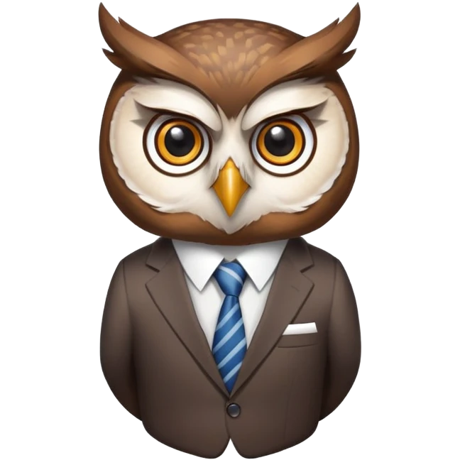 owl wearing a business suit emoji