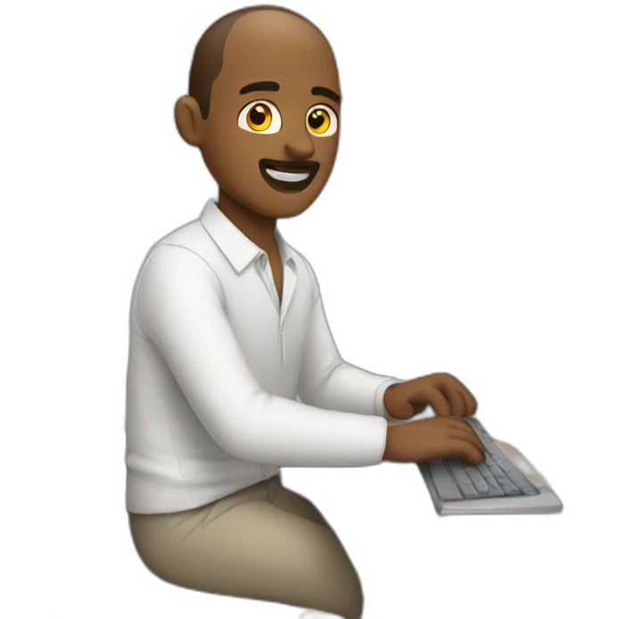 man working on mac emoji