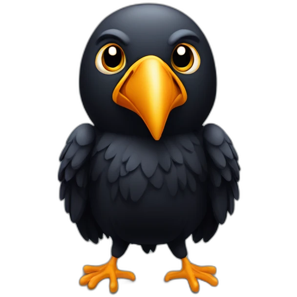Corbeau noir qui est avec un perroquet emoji