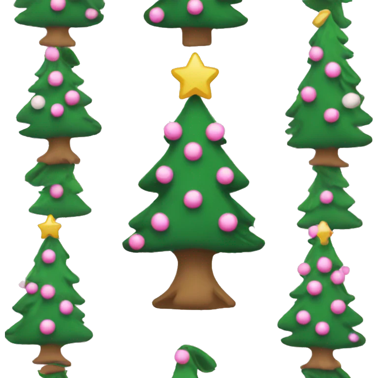 Christmas tree with small pink and white bows emoji