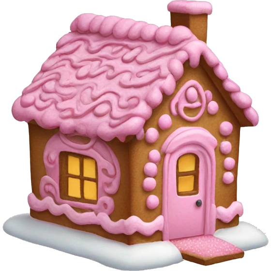 Pink gingerbread house emoji