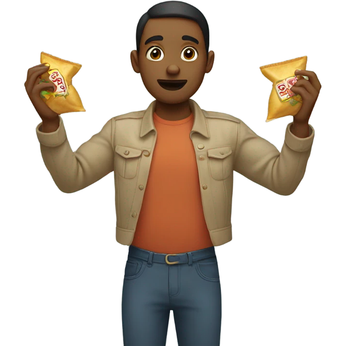 human with hands around snack  emoji