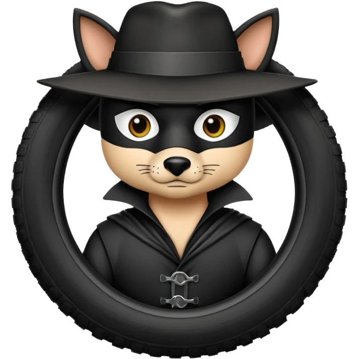 Animal zorro sosteniendo un neumático emoji