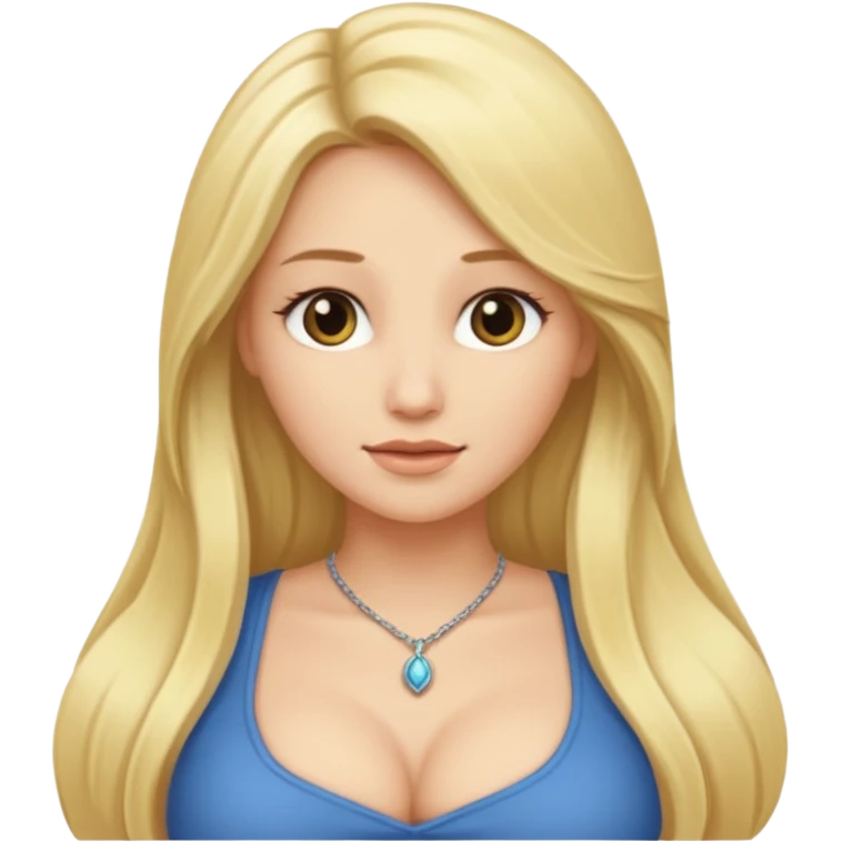 Blond female.long hair. Big tits emoji